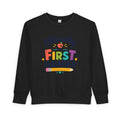 1st Grade Toddler Sweatshirt — Colorful Back-to-School Crewneck for Kids