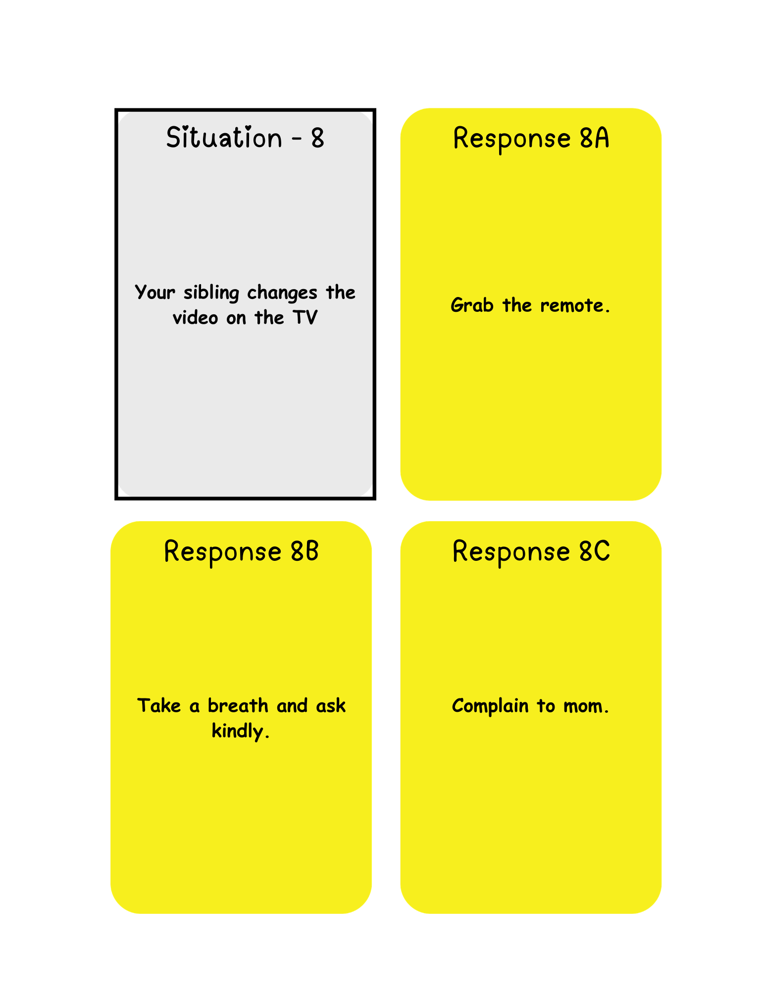 Self-Control Activity Sheet