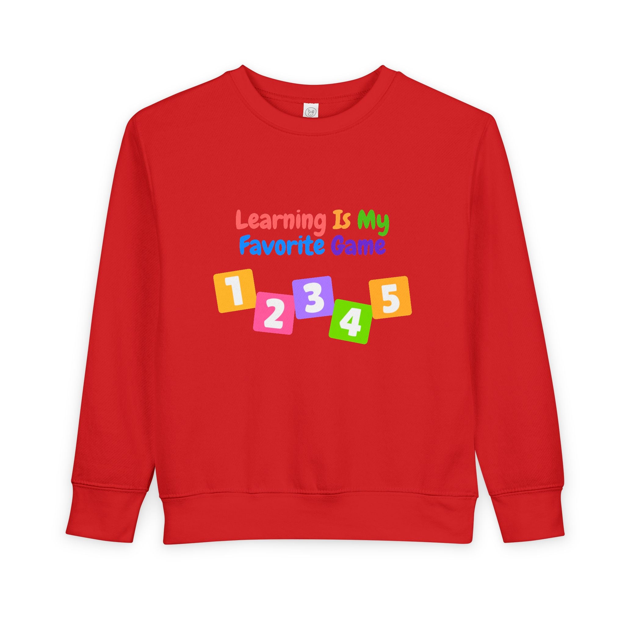 Learning Is My Favorite Game Toddler Sweatshirt – Colorful Numbers 1-5 Preschool Tee