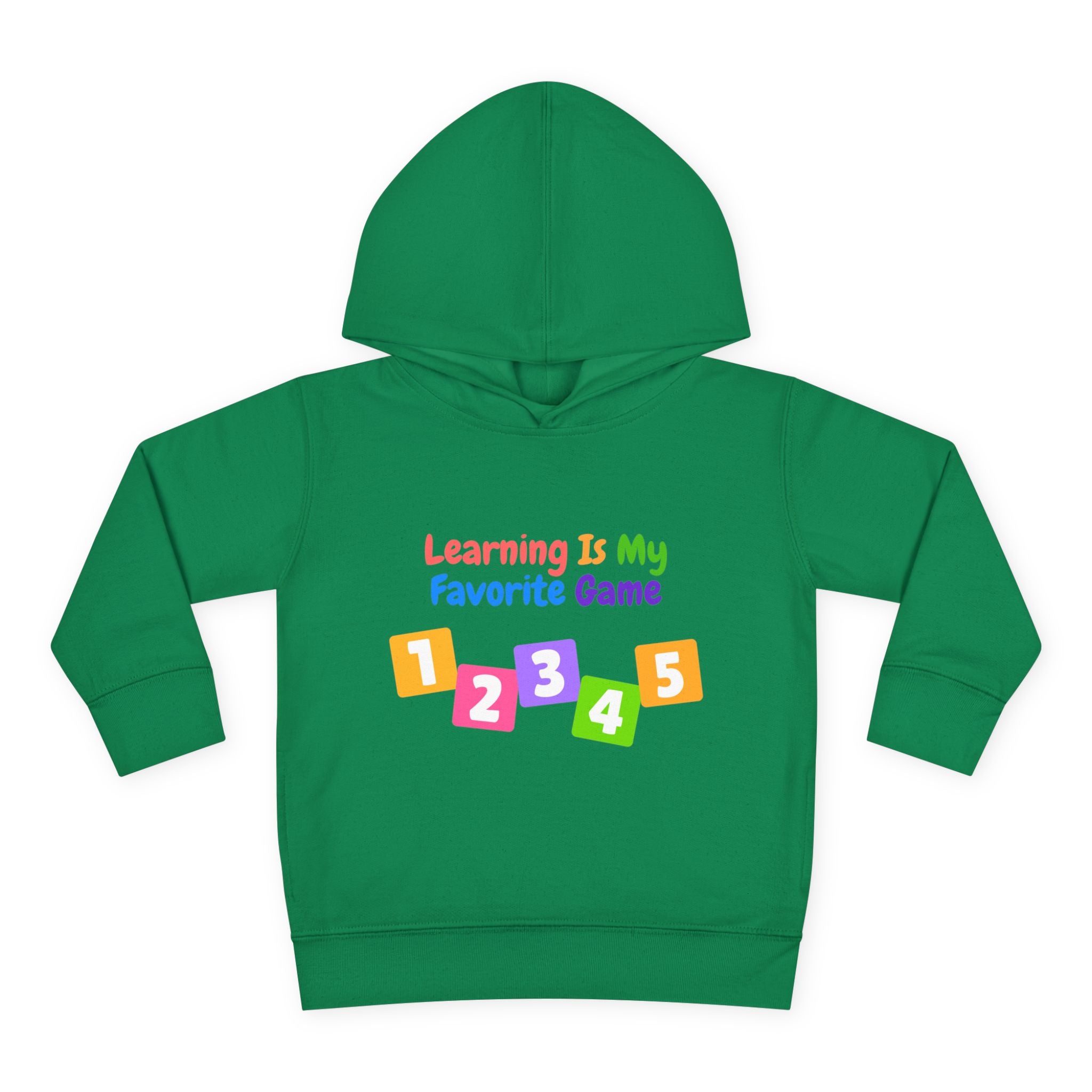 Toddler Hoodie — "Learning Is My Favorite Game" Colorful Numbers Pullover