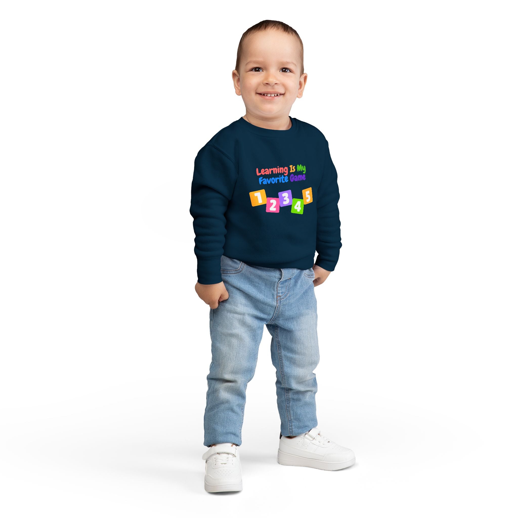 Learning Is My Favorite Game Toddler Sweatshirt – Colorful Numbers 1-5 Preschool Tee