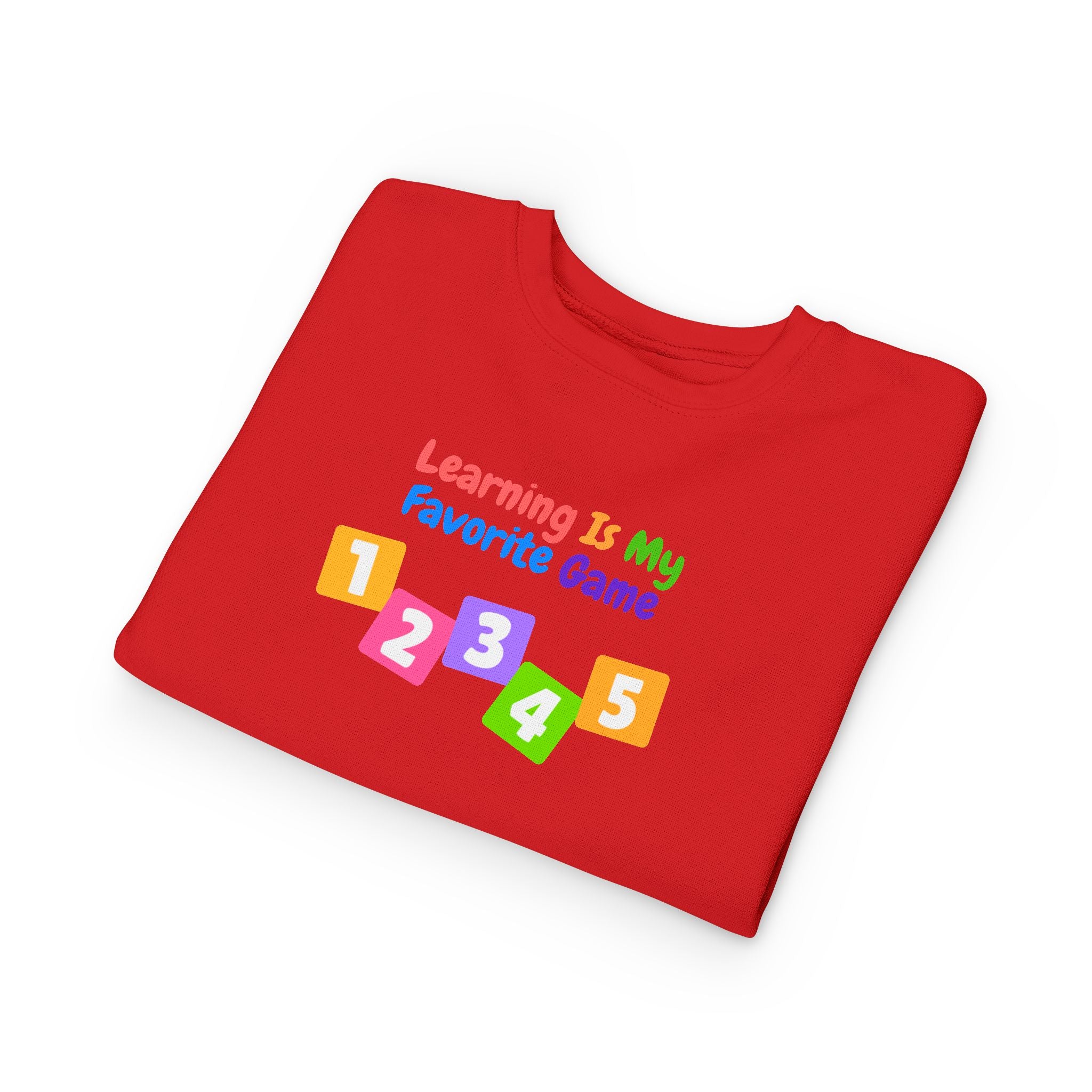 Learning Is My Favorite Game Toddler Sweatshirt – Colorful Numbers 1-5 Preschool Tee