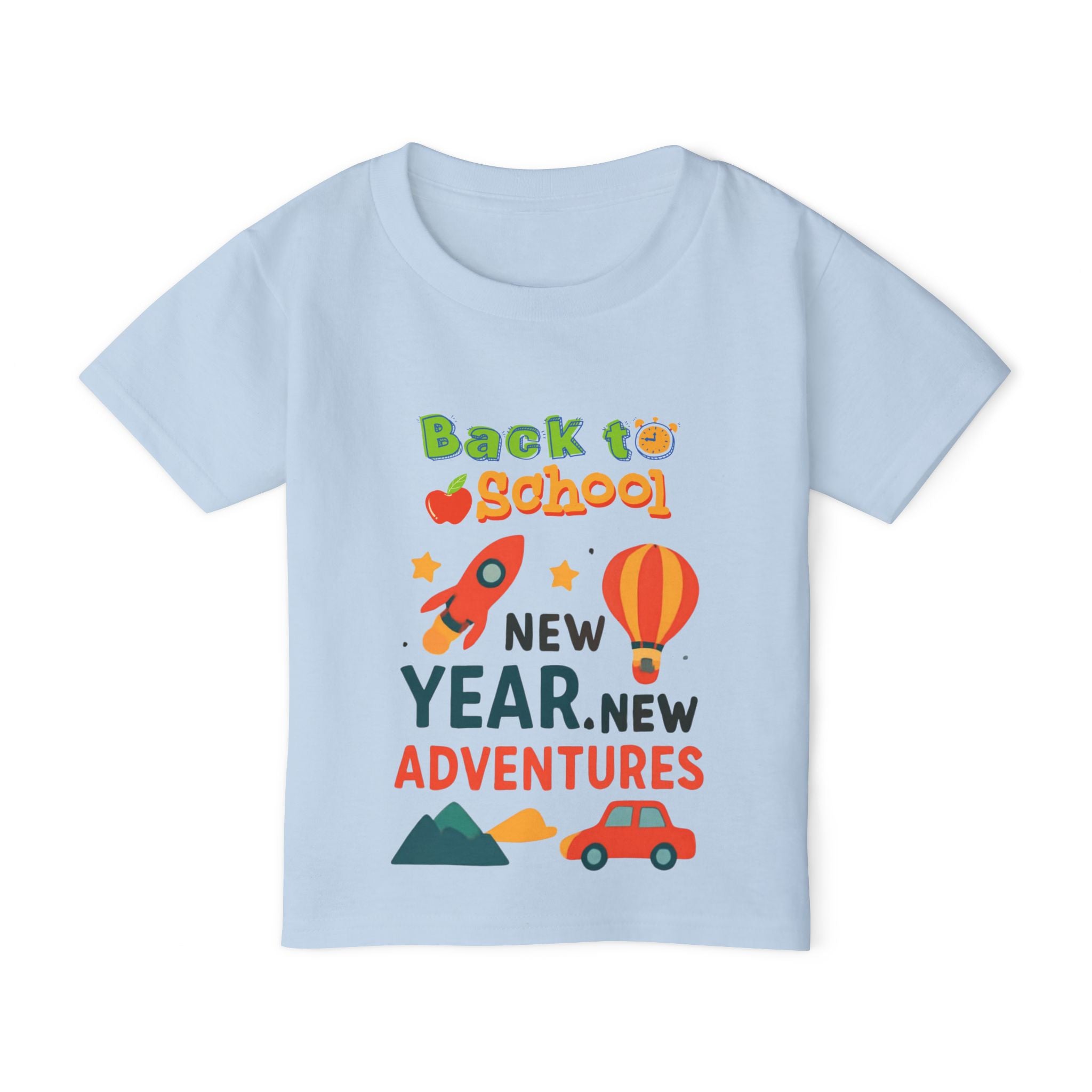 Toddler T‑Shirt — "Back to School: New Year, New Adventures" Cute Kids Graphic